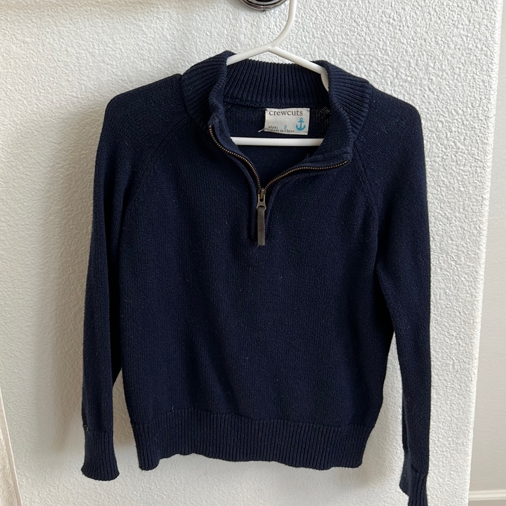 Crewcuts boys 3T cashmere blend half zip sweater